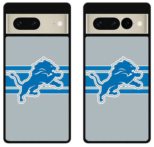Detroit Lions Football Logo Striped Google Pixel 7 | 7 Pro Case