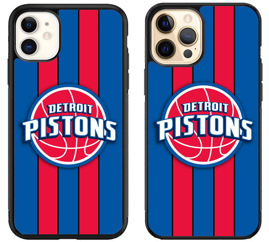 Detroit Pistons Striped iPhone 12 | 12 Mini | 12 Pro | 12 Pro Max Case