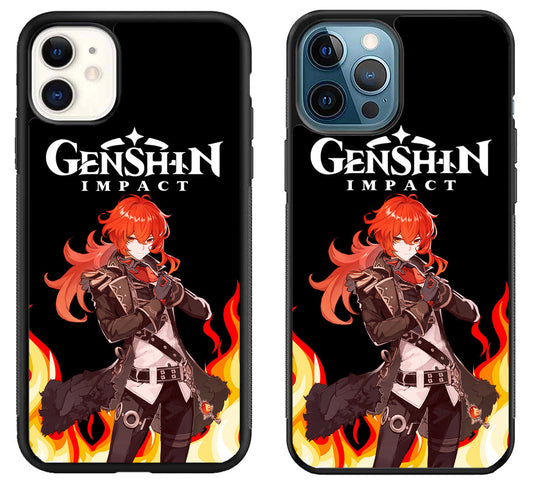 Diluc Collage Genshin Impact Cover iPhone 11 | 11 Pro | 11 Pro Max Case