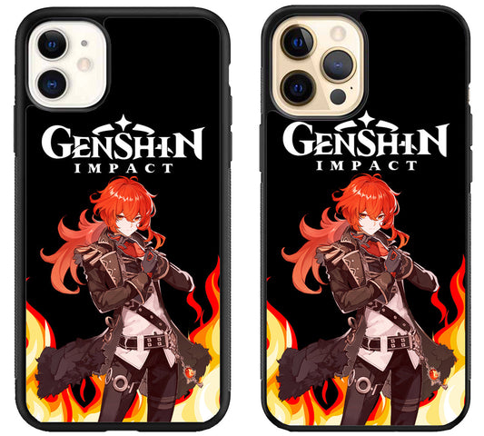 Diluc Collage Genshin Impact Cover iPhone 12 | 12 Mini | 12 Pro | 12 Pro Max Case