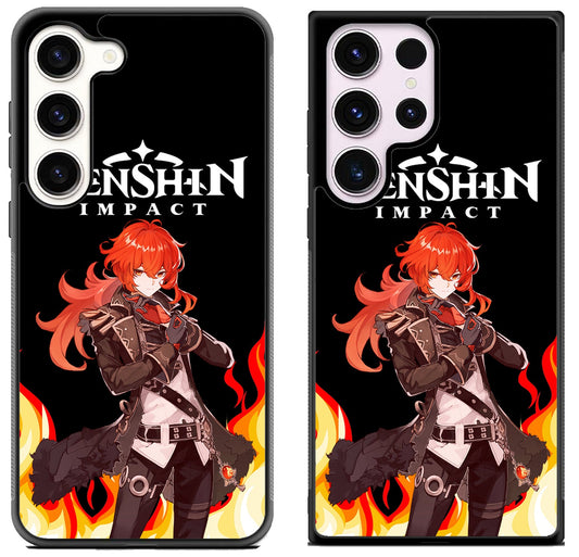 Diluc Collage Genshin Impact Cover Samsung Galaxy S23 | S23+ | S23 Ultra Case