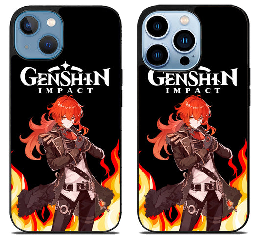 Diluc Collage Genshin Impact Cover iPhone 13 | 13 Mini | 13 Pro | 13 Pro Max Case