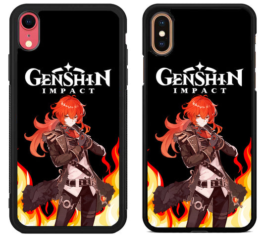 Diluc Collage Genshin Impact Cover iPhone X | Xs | Xr | Xs Max Case
