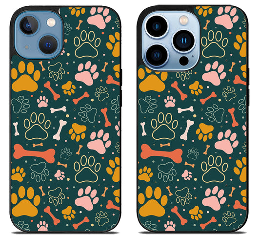 Dog Paw Pattern iPhone 13 | 13 Mini | 13 Pro | 13 Pro Max Case