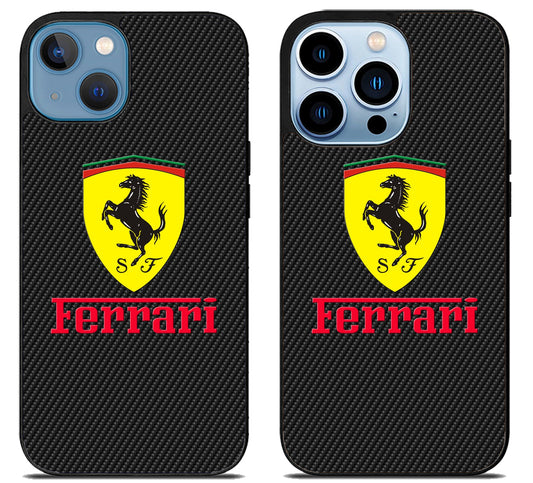 Ferrari Black Carbon iPhone 13 | 13 Mini | 13 Pro | 13 Pro Max Case