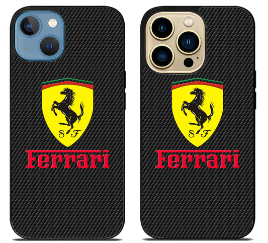 Ferrari Black Carbon iPhone 14 | 14 Plus | 14 Pro | 14 Pro Max Case
