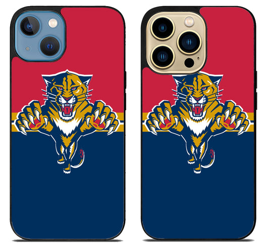 Florida Panthers Logo Striped iPhone 14 | 14 Plus | 14 Pro | 14 Pro Max Case