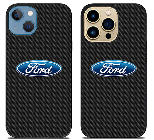 Ford Logo Carbon iPhone 14 | 14 Plus | 14 Pro | 14 Pro Max Case