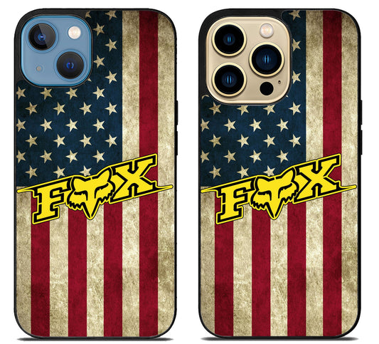 Fox Racing Logo Flag iPhone 14 | 14 Plus | 14 Pro | 14 Pro Max Case