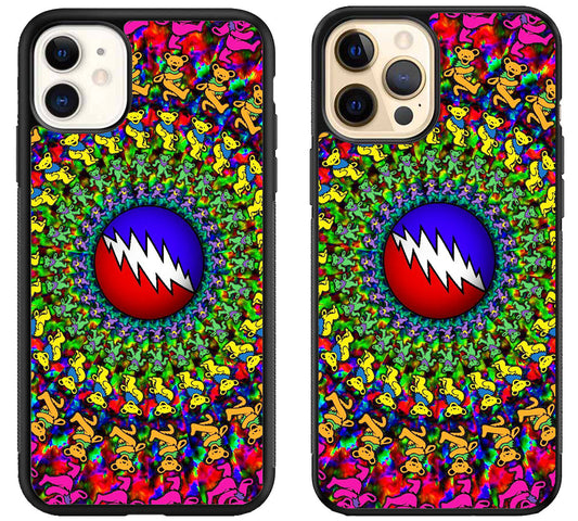 Grateful Dead Bear Fire Collage iPhone 12 | 12 Mini | 12 Pro | 12 Pro Max Case