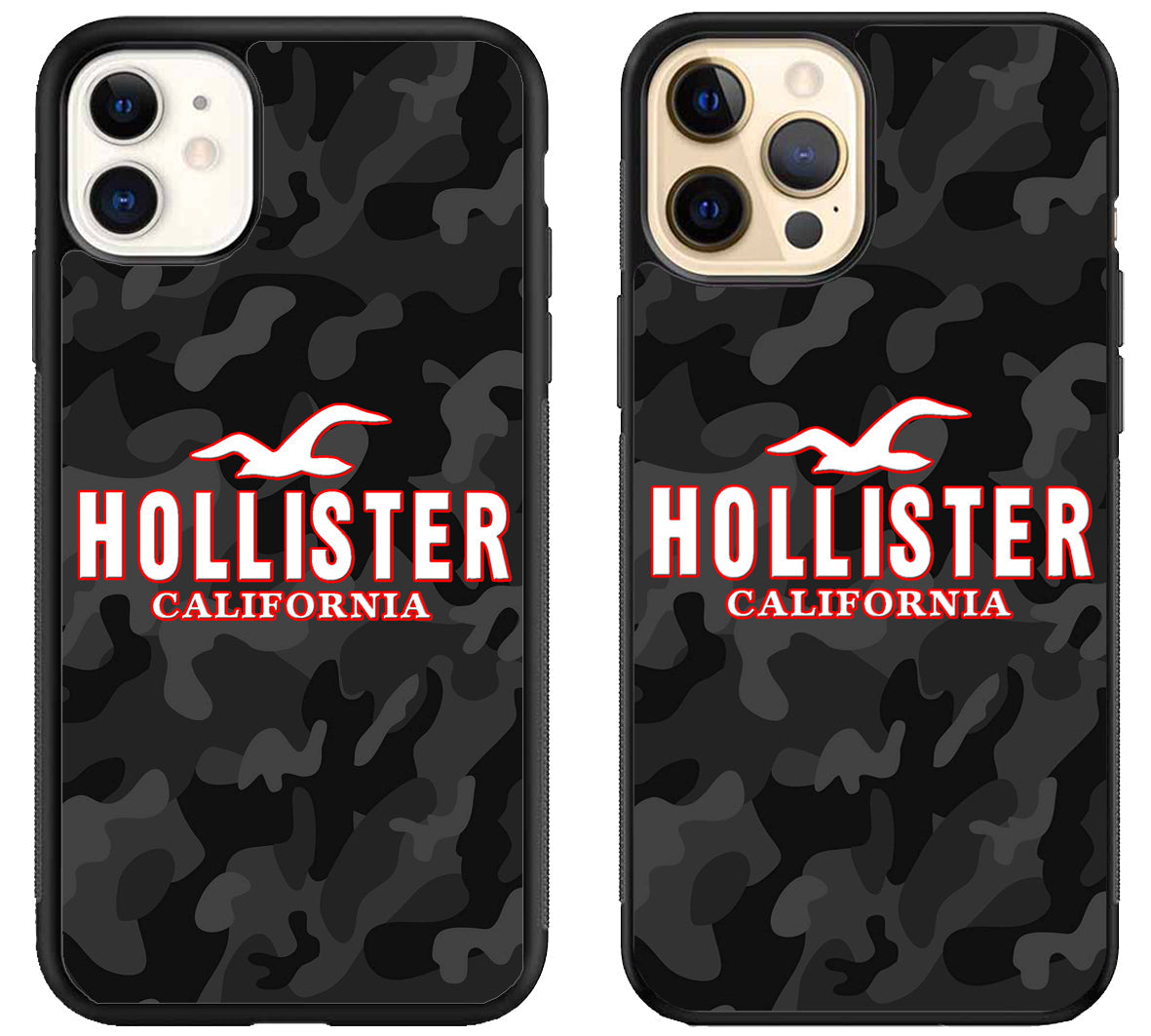 Hollister Black Camo iPhone 12 | 12 Mini | 12 Pro | 12 Pro Max Case
