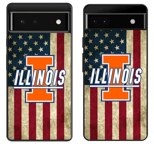 Illinois Fighting Illini Flag Google Pixel 6 | 6A | 6 Pro Case