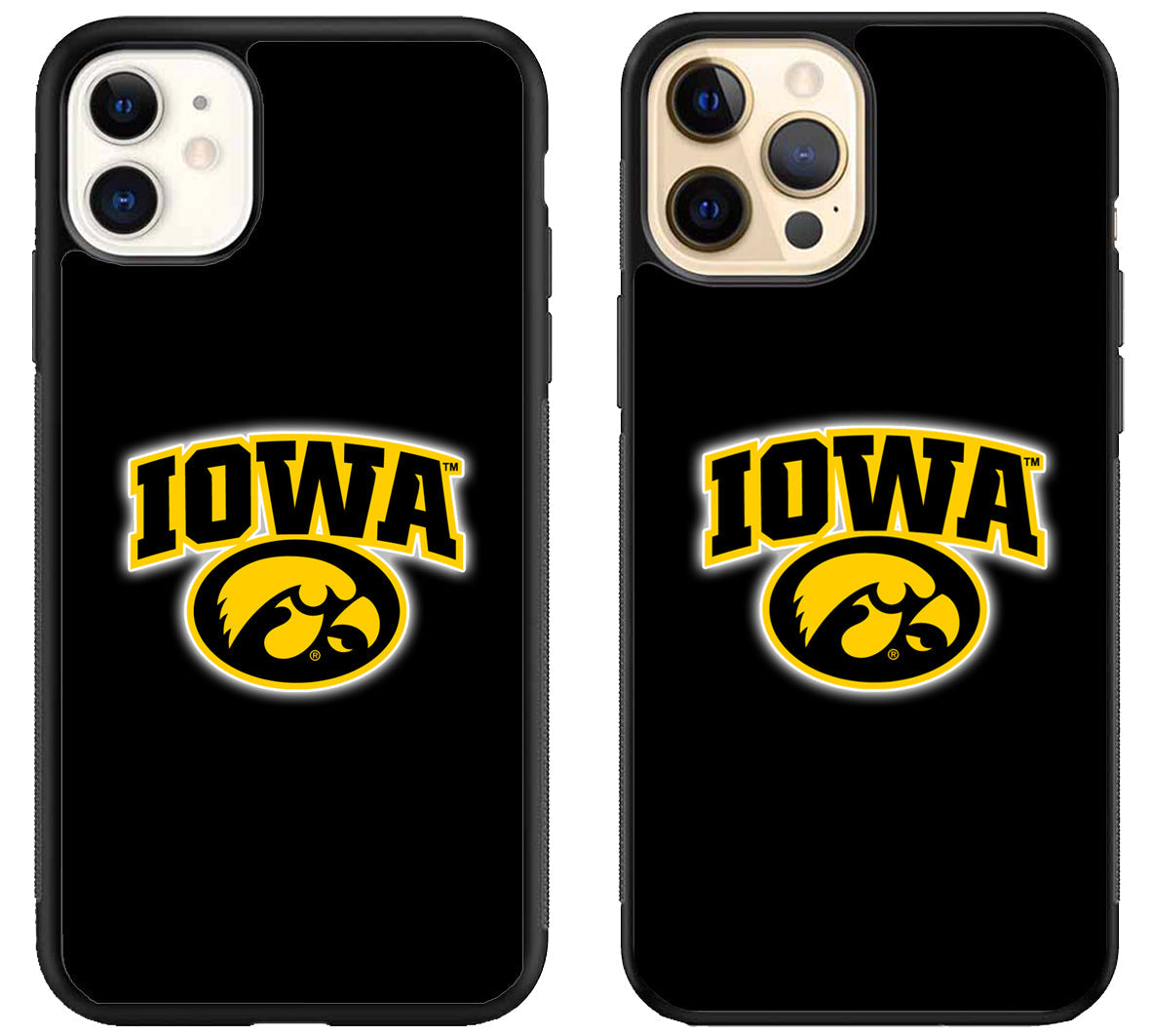 Iowa Hawkeyes Black iPhone 12 | 12 Mini | 12 Pro | 12 Pro Max Case