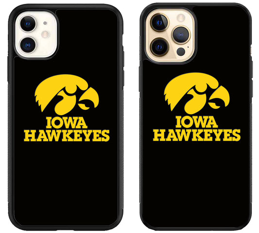 Iowa Hawkeyes Black iPhone 12 | 12 Mini | 12 Pro | 12 Pro Max Case