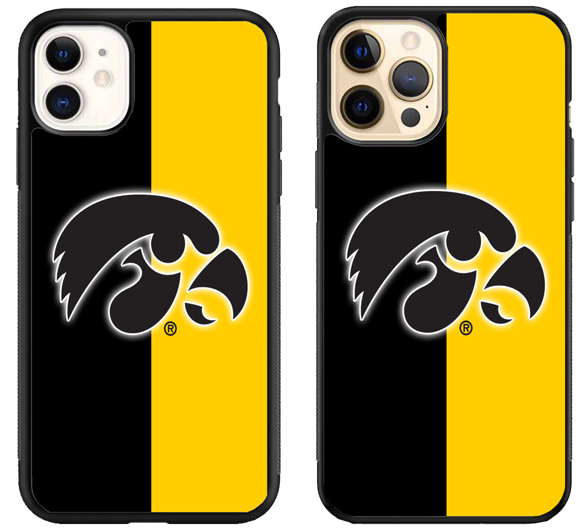 Iowa Hawkeyes Logo Stripe iPhone 12 | 12 Mini | 12 Pro | 12 Pro Max Case