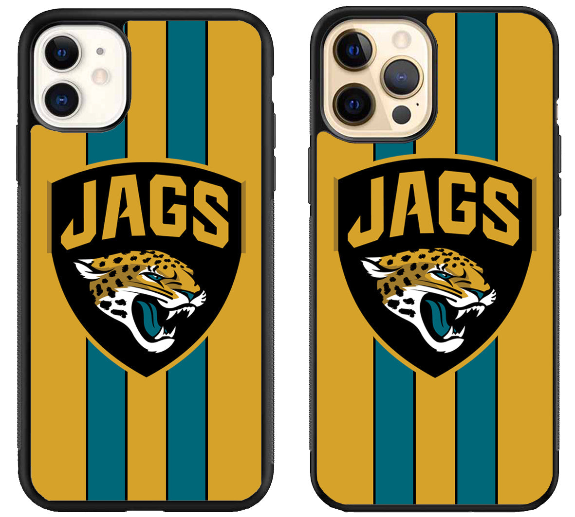 Jacksonville Jaguars Striped iPhone 12 | 12 Mini | 12 Pro | 12 Pro Max Case