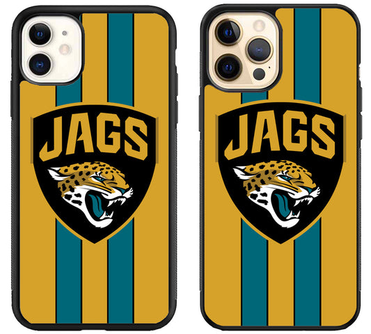 Jacksonville Jaguars Striped iPhone 12 | 12 Mini | 12 Pro | 12 Pro Max Case