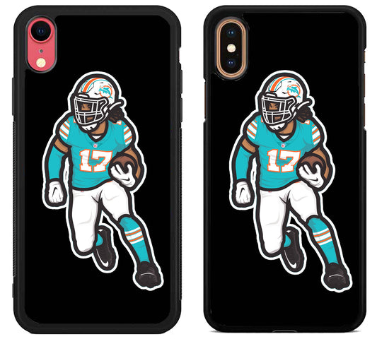 Jaylen Waddle Miami Dolphins Black iPhone X | Xs | Xr | Xs Max Case