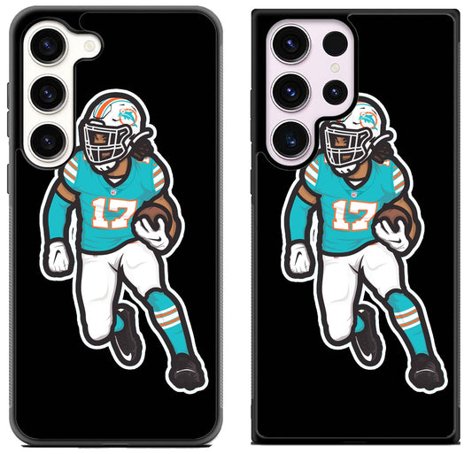 Jaylen Waddle Miami Dolphins Black Samsung Galaxy S23 | S23+ | S23 Ultra Case