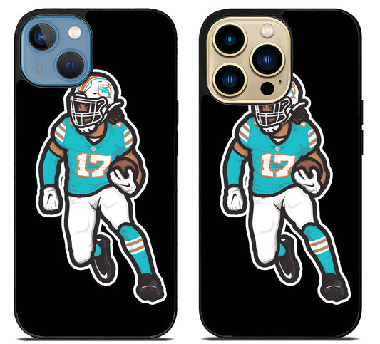 Jaylen Waddle Miami Dolphins Black iPhone 14 | 14 Plus | 14 Pro | 14 Pro Max Case