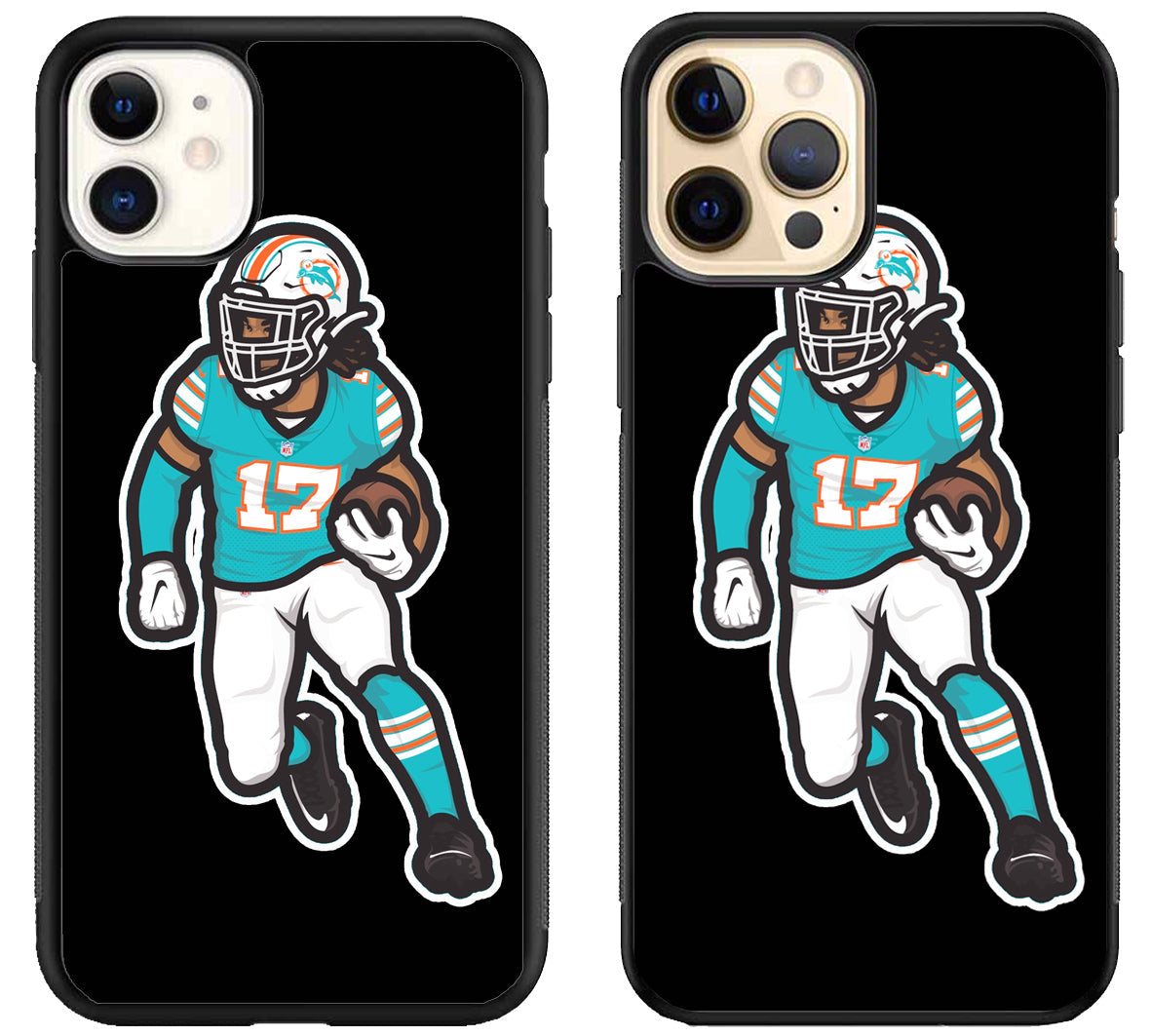 Jaylen Waddle Miami Dolphins Black iPhone 12 | 12 Mini | 12 Pro | 12 Pro Max Case