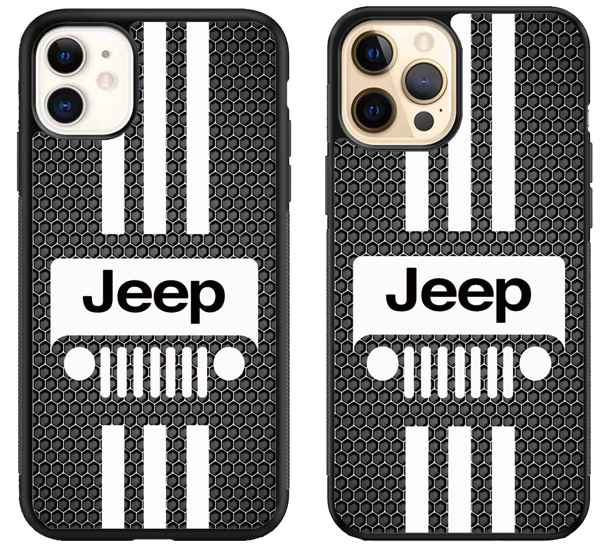 Jeep Logo White Striped iPhone 12 | 12 Mini | 12 Pro | 12 Pro Max Case