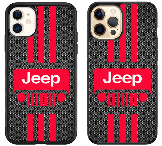 Jeep Red Striped iPhone 12 | 12 Mini | 12 Pro | 12 Pro Max Case