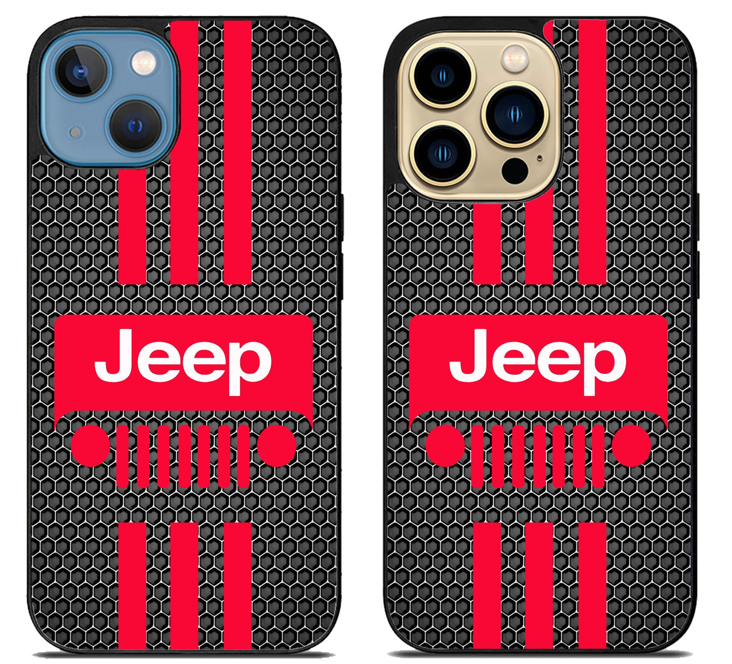 Jeep Wrangler Red Striped iPhone 14 | 14 Plus | 14 Pro | 14 Pro Max Case