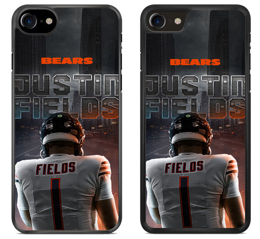 Justin Fields Chicago Bears Background iPhone SE 2020 | iPhone SE 2022 Case