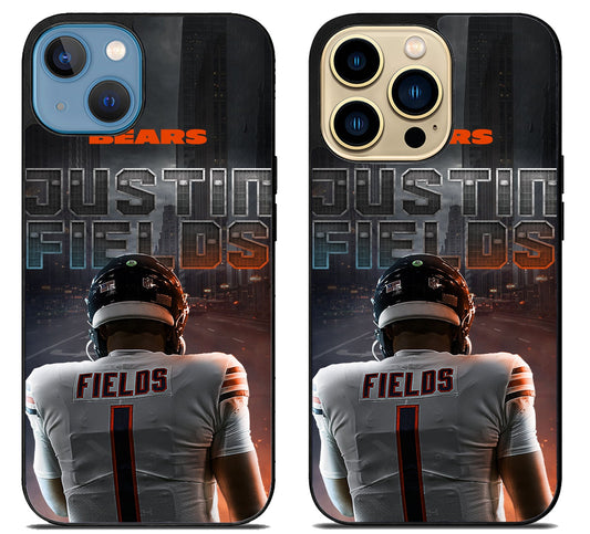 Justin Fields Chicago Bears Background iPhone 14 | 14 Plus | 14 Pro | 14 Pro Max Case