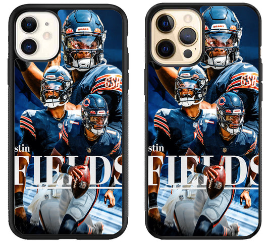 Justin Fields Chicago Bears Collage iPhone 12 | 12 Mini | 12 Pro | 12 Pro Max Case