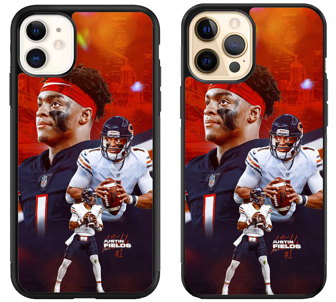 Justin Fields Chicago Bears iPhone 12 | 12 Mini | 12 Pro | 12 Pro Max Case