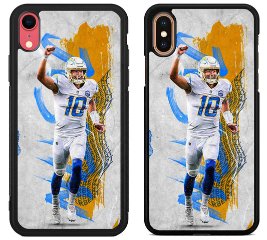 Justin Herbert Los Angeles Charger Celebrate iPhone X | Xs | Xr | Xs Max Case