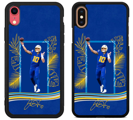 Justin Herbert Los Angeles Charger Signature iPhone X | Xs | Xr | Xs Max Case