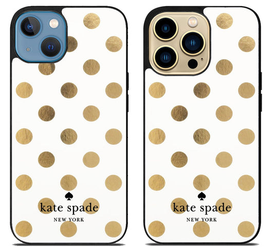 Kate Spade Gold Polkadot iPhone 14 | 14 Plus | 14 Pro | 14 Pro Max Case