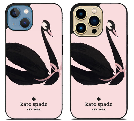 Kate Spade Pink Swan iPhone 14 | 14 Plus | 14 Pro | 14 Pro Max Case