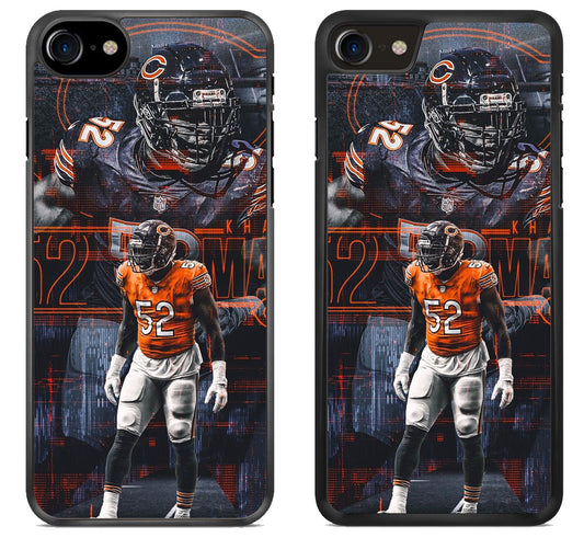 Khalil Mack Chicago Bears Background iPhone SE 2020 | iPhone SE 2022 Case
