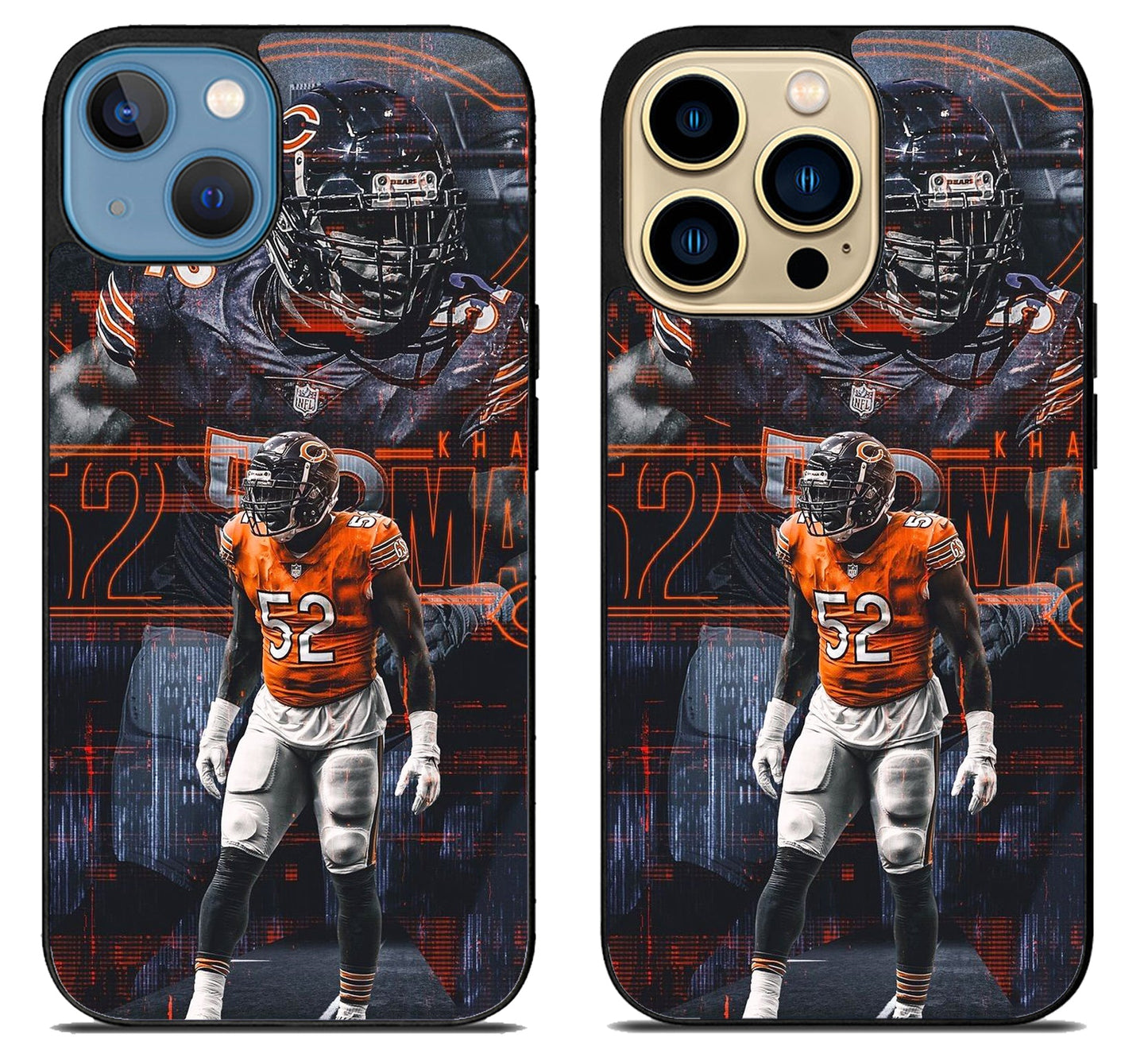 Khalil Mack Chicago Bears Background iPhone 14 | 14 Plus | 14 Pro | 14 Pro Max Case