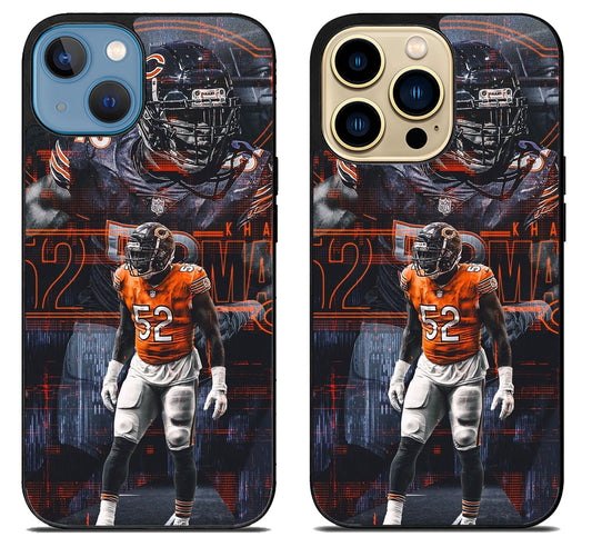 Khalil Mack Chicago Bears Background iPhone 14 | 14 Plus | 14 Pro | 14 Pro Max Case