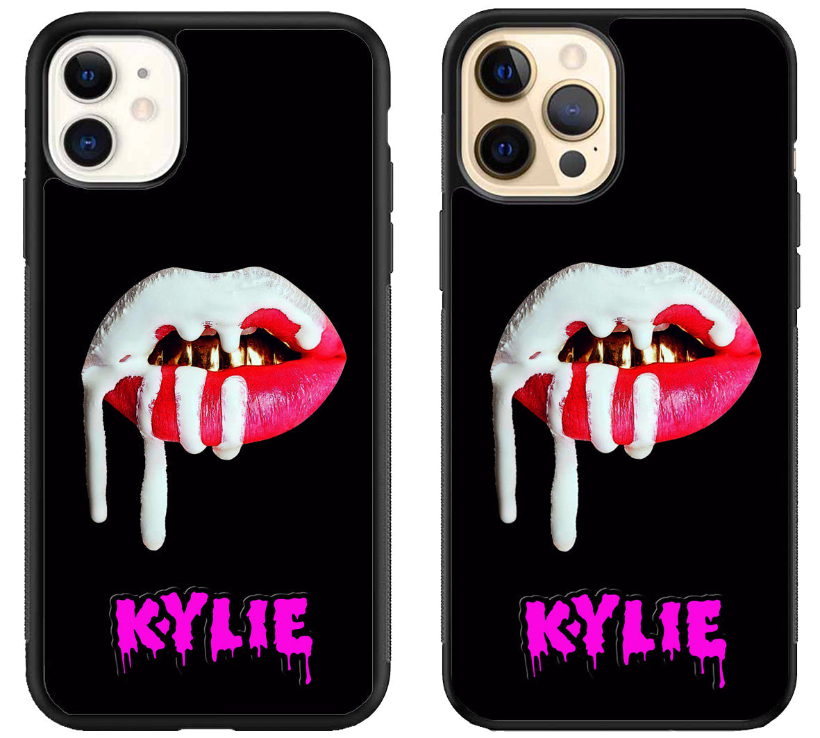 Kylie Jenner Lips Black iPhone 12 | 12 Mini | 12 Pro | 12 Pro Max Case