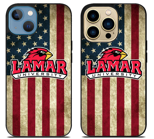 Lamar Cardinals University Flag iPhone 14 | 14 Plus | 14 Pro | 14 Pro Max Case