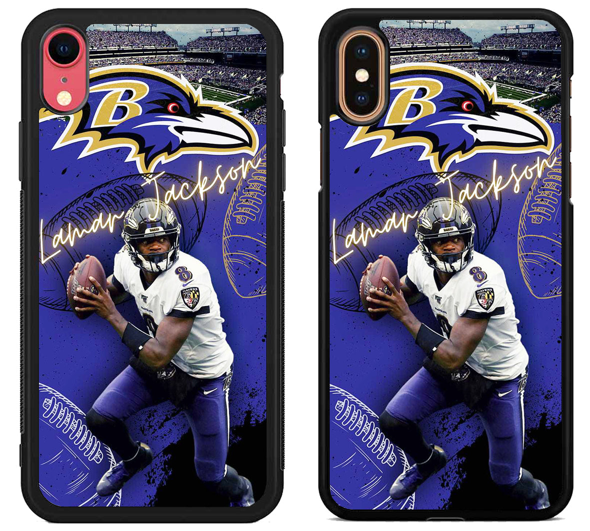 Lamar Jackson Baltimore Ravens Background iPhone X | Xs | Xr | Xs Max Case