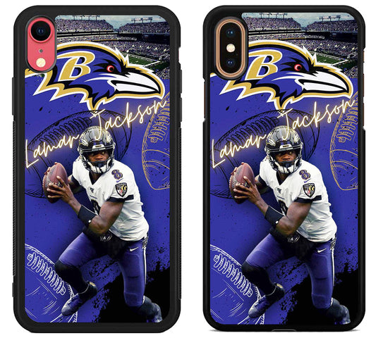 Lamar Jackson Baltimore Ravens Background iPhone X | Xs | Xr | Xs Max Case