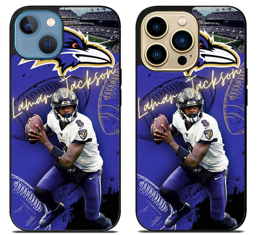 Lamar Jackson Baltimore Ravens Background iPhone 14 | 14 Plus | 14 Pro | 14 Pro Max Case