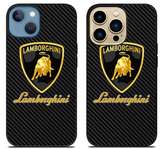 Lamborghini Logo Carbon iPhone 14 | 14 Plus | 14 Pro | 14 Pro Max Case