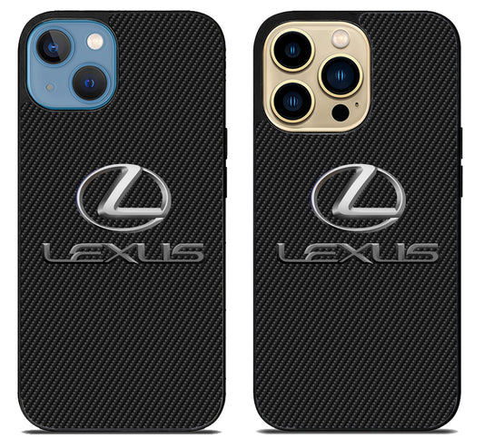 Lexus Logo Black Carbon iPhone 14 | 14 Plus | 14 Pro | 14 Pro Max Case
