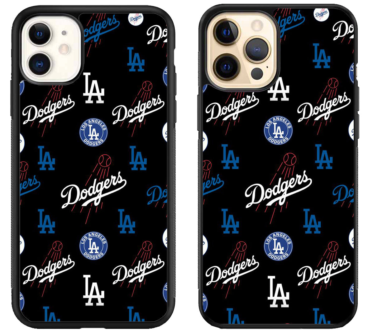 Los Angeles Dodgers Logo Collage iPhone 12 | 12 Mini | 12 Pro | 12 Pro Max Case