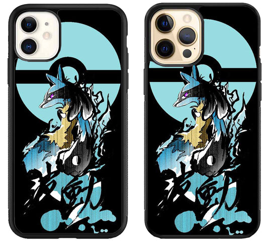 Lucario Pokemon Black iPhone 12 | 12 Mini | 12 Pro | 12 Pro Max Case