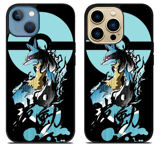 Lucario Pokemon Black iPhone 14 | 14 Plus | 14 Pro | 14 Pro Max Case