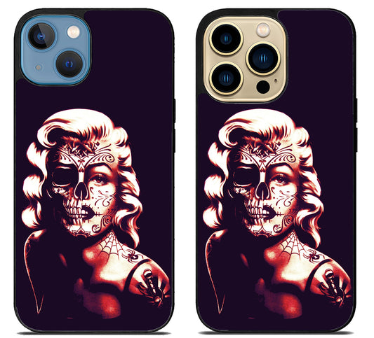 Marilyn Monroe Gangster Skull iPhone 14 | 14 Plus | 14 Pro | 14 Pro Max Case